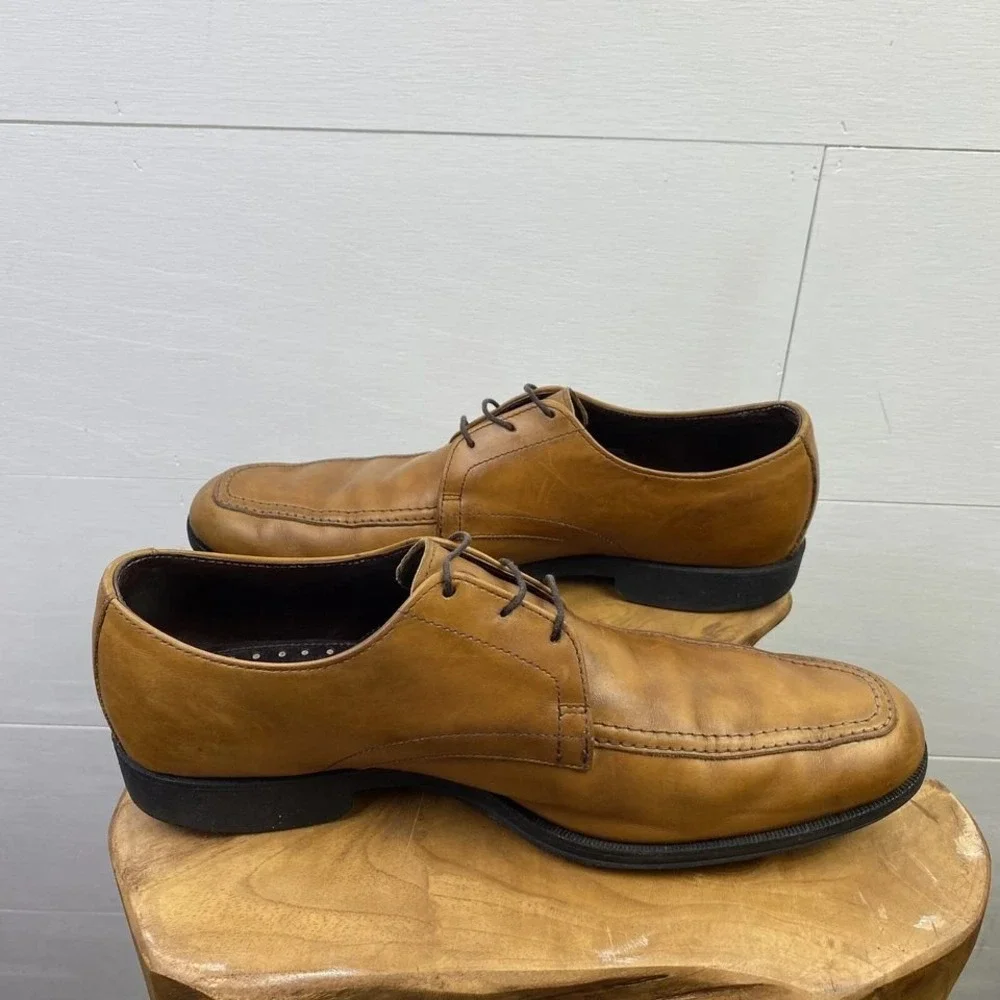 Allen Edmond Santa Monica Shoes 8.5D Brown Leather Derby Bluchers Bicycle Toe